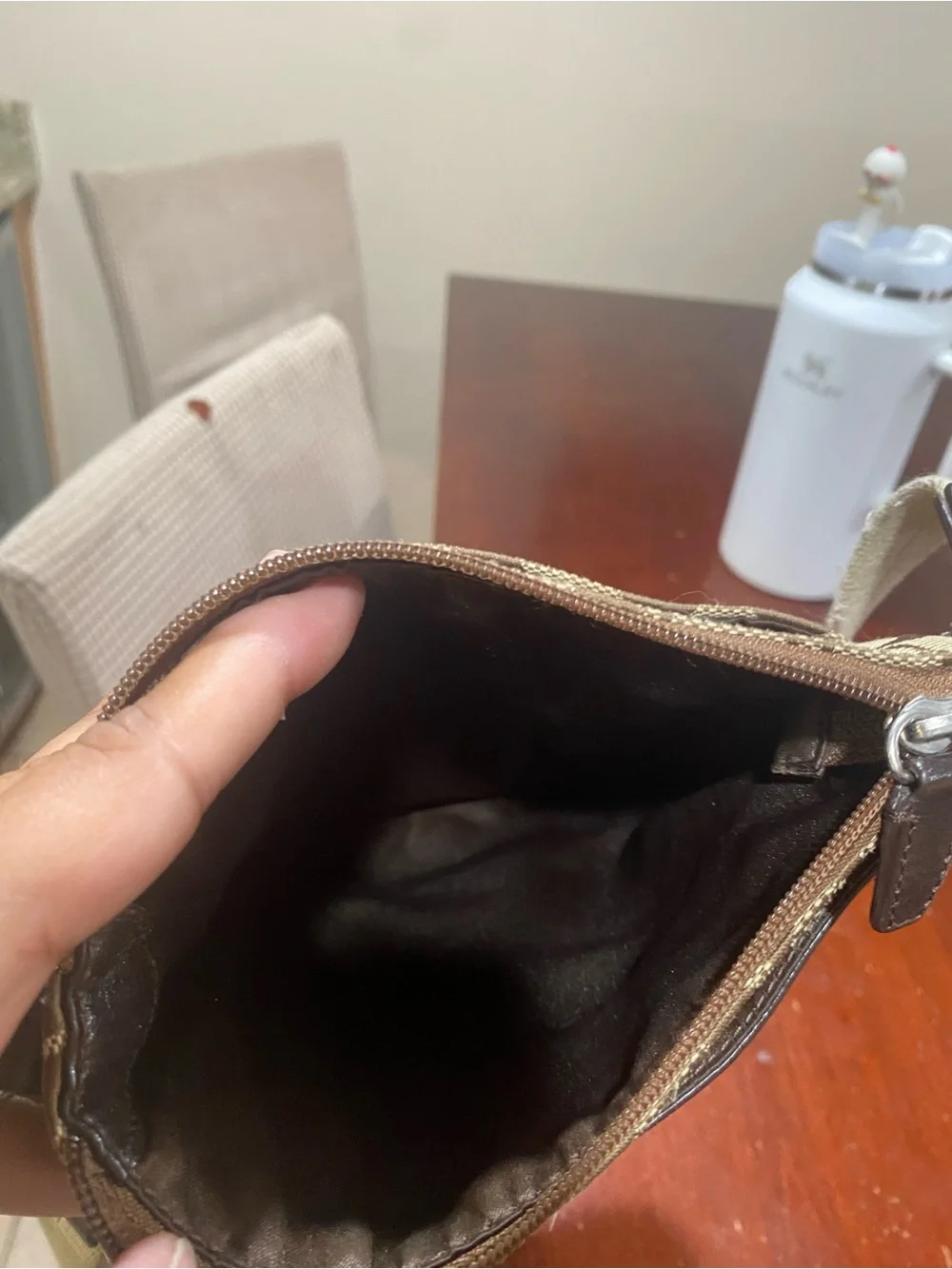 Coach Signature Messenger Bag in Khaki and Brown